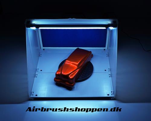 Airbrush sprøjtekabine M. udsugning stor model med lys og udblæsnings kit
